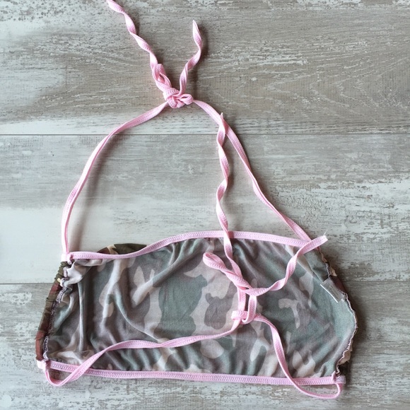 NWT THREE PIECE PINK CAMO BRA, THONG, SKIRT SET - Picture 5 of 5
